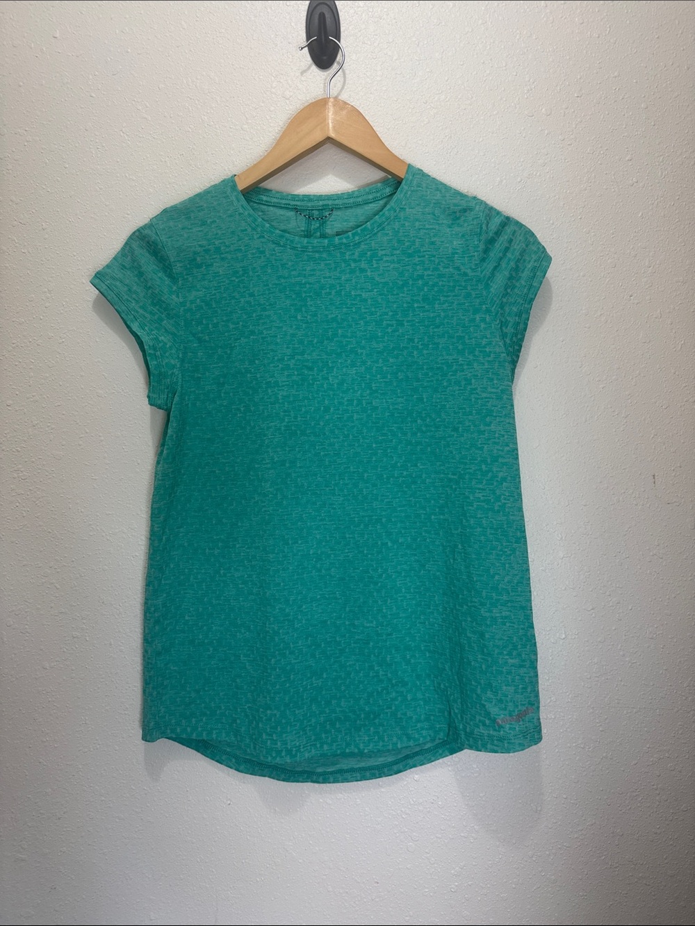 Patagonia Teal Short Sleeve Crew Tee, Size S